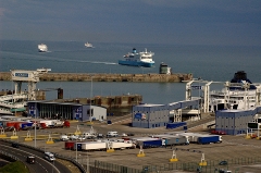 Ferries arriving at Dover from the Continent